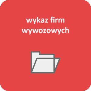 Grafika z napisem wykaz firm wywozowych