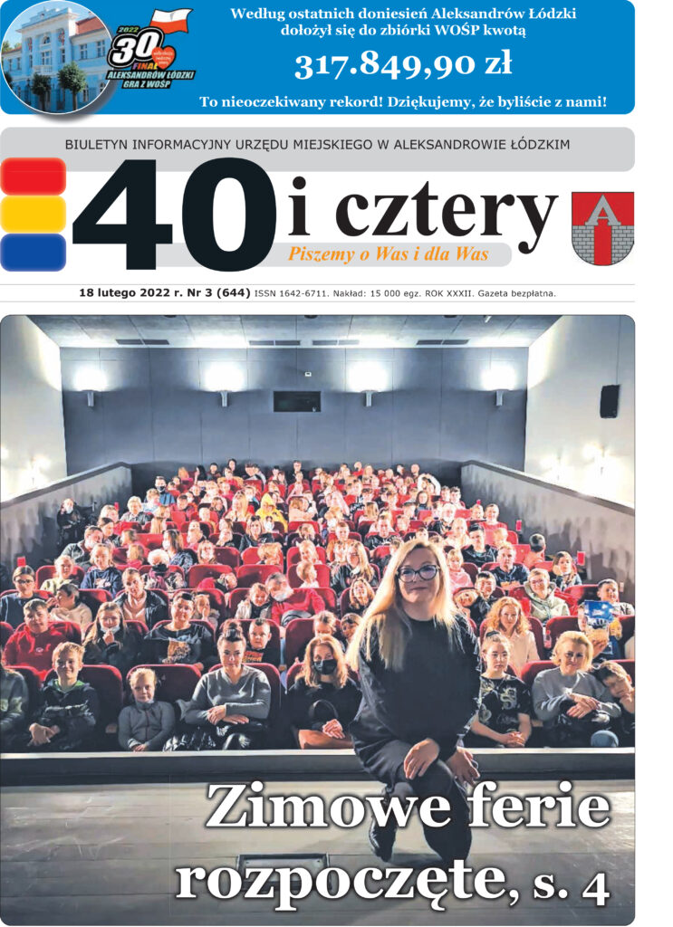 Pierwsza strona gazety 40 i cztery nr 3