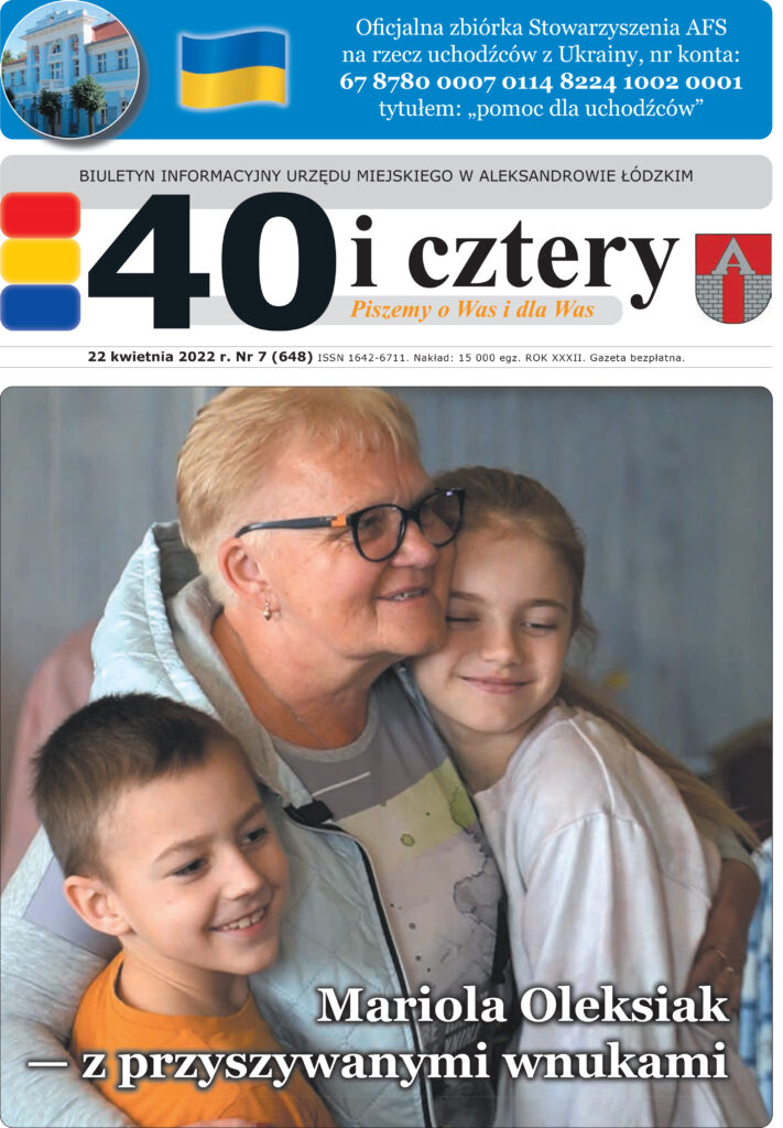 Pierwsza strona 7 numeru gazety 40 i cztery